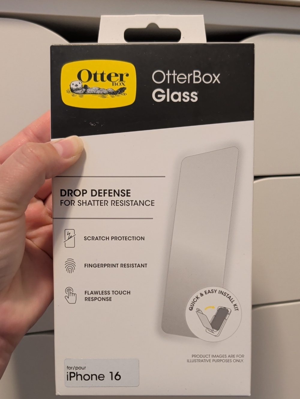 OtterBox Glass Screen Protector for iPhone 16 - White Packaging Brand New